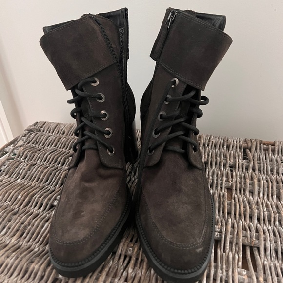 AQUATALIA  Suede Lace-Up Buckle Platform Ankle Boots - Picture 3 of 4